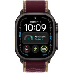 Apple Watch Ultra 4 GPS + Cellular 49mm Titânio Preto c/ Bracelete Loop Trail Bordô M/L
