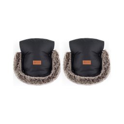 PETITE&MARS - Luvas para carrinho de passeio FURRY Forever Black