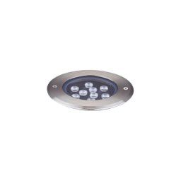 Ideal Lux- Iluminação de caminho de acesso LED FLOOR LED/12W/230V diâmetro 14 cm CRI 90 IP67 cromado