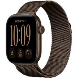 Apple Watch Series 12 GPS + Cellular 42mm Alumínio Bronze Escuro c/ Bracelete Loop Milanesa Bronze