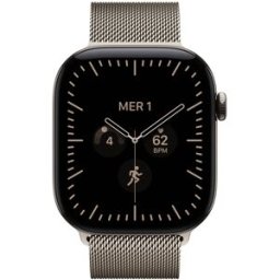 Apple Watch Series 12 GPS + Cellular 46mm Titânio Natural c/ Bracelete Loop Milanesa Natural M/L