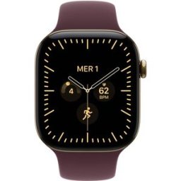 Apple Watch Series 12 GPS + Cellular 42mm Titânio Ouro Radiante c/ Bracelete Desportiva Bordô M/L