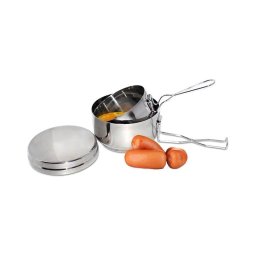 Conjunto de 2 peças de utensílios de camping em inox