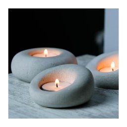 CONJUNTO 3x Suporte para velas de chá 10cm/9cm/8cm betão