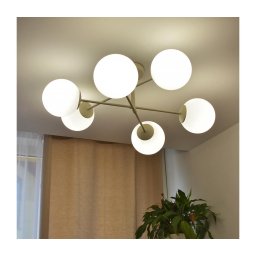 Candeeiro de tecto de montagem à superfície MOON 6xE27/15W/230V cor creme