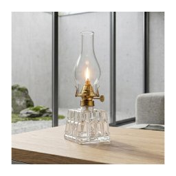 BRILAGI - Lâmpada a petróleo MERLIN transparente/dourada