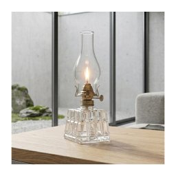 BRILAGI - Lâmpada a petróleo MERLIN transparente/dourada/pátina