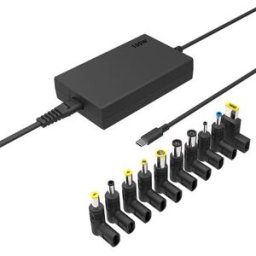 Accsup Carregador Universal Portátil 20V 100W USB-C + 10 Adaptadores - Preto