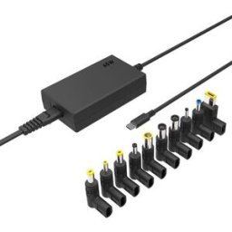 Accsup Carregador Universal Portátil 20V 65W USB-C + 10 Adaptadores - Preto