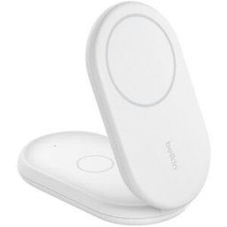 Belkin Base de Carregamento Wireless Magnético Dual BoostCharge Qi2 15W WIZ028vfWH - Branco