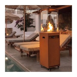BRILAGI - Lareira a gás para exterior FLARO GAS 142x36 cm 8kW 1xAAA ferrugem/castanho + capa