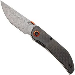 Tenable Knives Tarkin B1078A4 Water Ripple Damascus, Twill Carbon G10, navalha, Matthew Christensen design