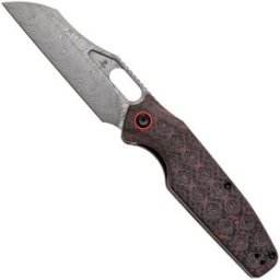 Tenable Knives Tuckamore B1052A4 Water Ripple Damascus, Red Black Rose Pattern Carbon Fiber, navalha, Jonathan Styles design