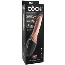KING COCK PLUS - DILDO DE SILICONE PROFISSIONAL COM ACELERADOR, VIBRAÇÃO E LUZ DE AQUECIMENTO 12,7 CM