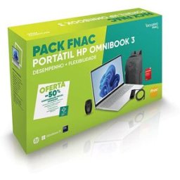 HP Pack Fnac Computador Portátil OmniBook 3 16-bu0021np 16" Intel® Core™ Ultra 5 225U 24GB 512GB SSD + Mochila + Rato + Carregador USB-C