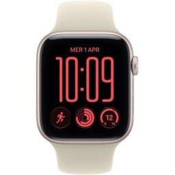 Apple Watch SE 3 GPS 44mm Alumínio Starlight com Bracelete Desportiva Sand S/M