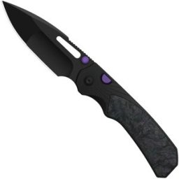 Kizer Durandal K3765BD1, Black PVD S35VN, Black Aluminum and Dark Matter FatCarbon navalha, Gabor Hajagos design