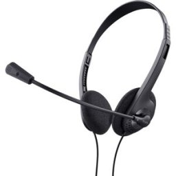 Auscultadores Headset 3.5m c/ Microfone (Preto) - TRUST