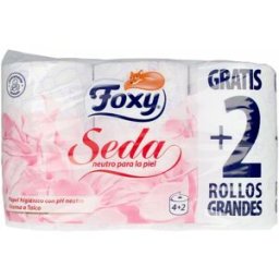 Foxy Seda papel higiénico ph neutro aroma talco 3 capas 6 rollos