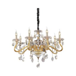 Ideal Lux - Candeeiro suspenso NEGRESCO 8xE14/28W/230V diâmetro 73,5 cm dourado