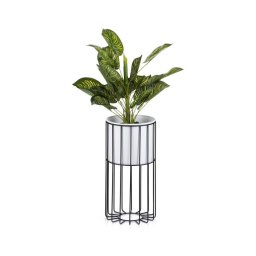 Floreira de metal LOFT 42x20 cm preto/branco