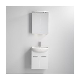 Móvel de casa de banho Vang com lavatório + armário espelhado LED 230V IP44 branco