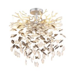 Globo 64138DS - Lustre de haste QUEENA 6xE14/40W/230V prateado