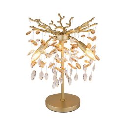 Globo 64138TG - Candeeiro de mesa QUEENA 3xE14/40W/230V dourado