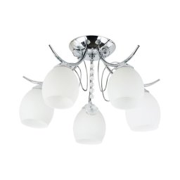 Lustre de tecto montado à superfície ELLA 5xE27/15W/230V cromo brilhante