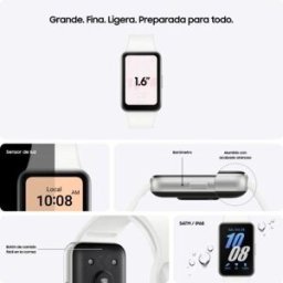 Pulseira de Atividade Samsung Galaxy Fit3 Bluetooth AMOLED Prateado 13 dias autonomia