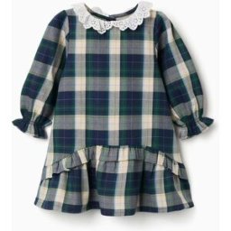 ZIPPY Vestido de algodão xadrez com folhos B&S; para bebé menina, azul/verde/bege Azul 24-36 Months