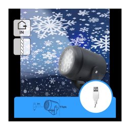 Aigostar - Projetor natalino de flocos de neve LED/5W/230V branco frio