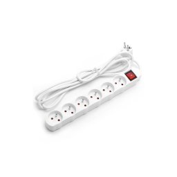 Aigostar - Extensão 3m com interruptor 6Z branca