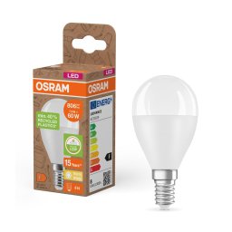 Lâmpada LED em plástico reciclado P45 E14/7,5W/230V 2700K - Osram