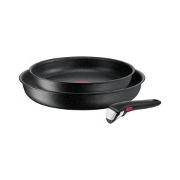 Tefal - Conjunto de 3 frigideiras INGENIO BLACK STONE