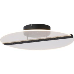Rabalux 71483 - Candeeiro de tecto NORAEL LED/20W/230V 3000 K, diâmetro 41 cm, preto/transparente