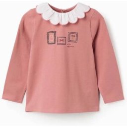 ZIPPY T-shirt de manga comprida com estampado arte e flores para menina, rosa Rosa 7-8 Years