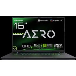 GIGABYTE AERO X16 Portátil Gaming - Copilot+ PC, 16" QHD 165Hz, AMD Ryzen AI 7 HX 350, RTX 5070, 32 GB DDR5 5200MHz, 1 x SSD Gen4 de 1 TB, Win 11 Home, garantía de 2 años, AERO X16 1WH93ESC64DH - 1406664