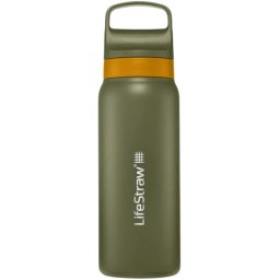 LifeStraw Go 2.0 Stainless Steel Water Filter Bottle 700ml, Timber LGV42STBWW