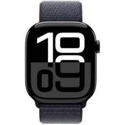 Apple Watch Series 10 GPS+Cellular 46mm Alumínio Preto Brilhante c/ Bracelete Loop Desportiva Tinto