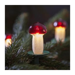Cordão de luzes de Natal TOADSTOOL 12xE10/10,7m vermelho