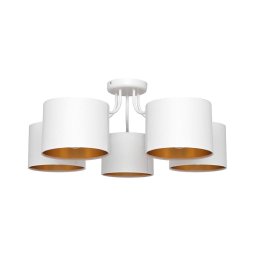 Candelabro montado à superfície ALBA 5xE27/15W/230V branco/dourado