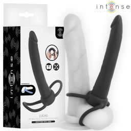 INTENSE - LUCAS DILDO ANAL COM ANEL DE SILICONE PARA PÊNIS E TESTÍCULOS