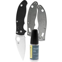 Spyderco Manix 2 com capas Flytanium Titanium e óleo de manutenção Skerper