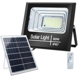 Kit Projector LED 60W Branco F. 6000K c/ Painel Solar (IP67)