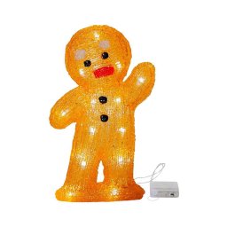 Eglo 410799 - Decoração de Natal LED CRYSTALINE 20xLED/0,06W/2xAA homem de gengibre