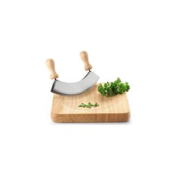 Continenta C3126 - Tábua de cortar de cozinha para faca curva 22,5x22,5 cm borracha de figueira