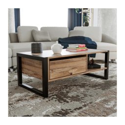 Mesa de centro HALDIZEN 55x105 cm preto/castanho