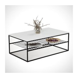 Mesa de centro ETNA 43x95 cm branco/preto