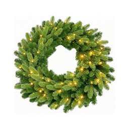 Guirlanda de Natal LED, 50 LEDs / 3x AA, 8 funções, diâmetro 60 cm, luz branca quente